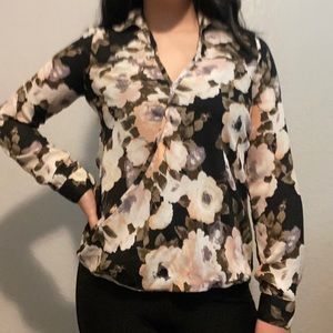 ✨Floral Long sleeve shear top